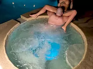 Watch this curvy blonde cheating wife Deliah Grace in hot tub sex! She's a big ass mommy housewife roleplaying in jacuzzi POV with swingers cheating action.