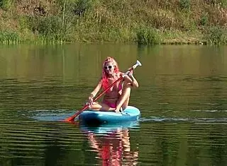 I love wearing my pink micro bikini while flashing outdoors in the garden