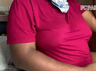 Hey, this horny milf is banging the gateman on her bed after hubby calls, full action on red 😈