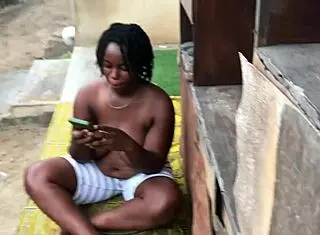 Hey, all neighbors left for work, so I invited that ig influencer home to fuck outdoor with my best friend - big cock pounding her fat pussy and squirting everywhere!