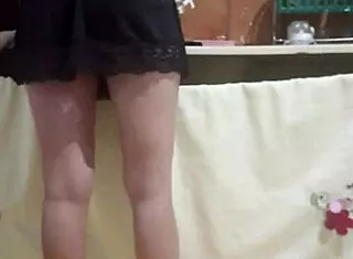 I hired this maid and she's hotter in person with those tight shorts making me excited in the kitchen. Her big ass and redhead look drive the bdsm fetish wild.