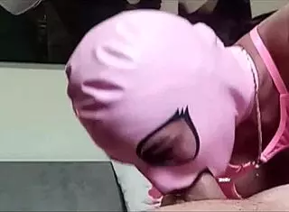 the perfect milf gives a blowjob in fishnet stockings and high heels before swallowing cum