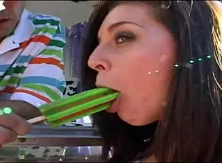 Pretty brunette Gracie Glam spreads wide for deep anal pounding from hung stud in fishnets.