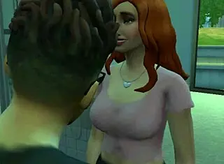 Redhead slut rides cock in cowgirl then bends over for doggystyle pussy pounding and assfucking