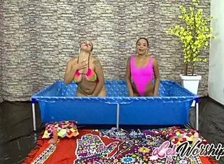 Busty Lesbian Cougar Enjoys Big Ass Toyed In Lingerie