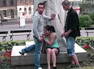 ever tried a public threesome with a cute young teen girl right in the city center?