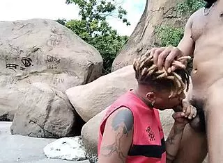 In airport backyard I fucked muscular black bodybuilder and dominated him as female with Brazilian hairstyle