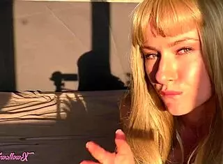 Uninhibited Minx Passionately Sucks and Jerks Off Teacher's Big Dick Until Cum in Mouth