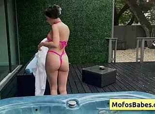 Beautiful Brunette Babe Seduces Friend With Round Boobs And Sucks Huge Dick - Gaby Ortega Jmac