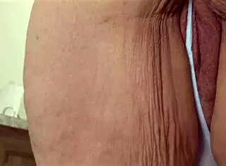 big boobed bbw busty milf white girl maid with hot juicy fat ass in mini dress panties to the side cleaning house showering and flashing pussy close up with upskirt view