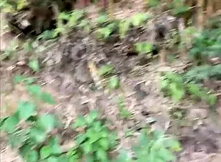 Helping stranger Latina with big ass leads to outdoor forest sex with big monster cock cumshot almost getting caught Brazilian style.