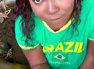 Helping stranger Latina with big ass leads to outdoor forest sex with big monster cock cumshot almost getting caught Brazilian style.