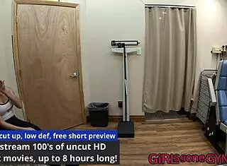 Neighbor Mara Luv Explores First Gyno Exam With Pierced Nipples And Anal Fingering In Latex Gloves