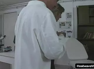 blonde in lingerie takes her mans cock deep inside her hairy pussy. she lies back and spreads her legs wide