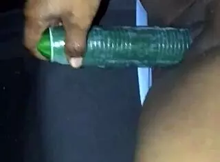 Why does Kissesxxx fuck a cucumber in public with ebony squirting and cumshot?