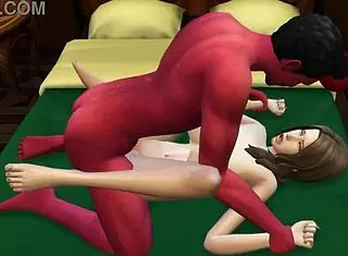 witch trades with devil for eternal beauty in 3d interracial creampie arrangement