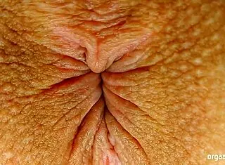 pulsating orgasm with anal contractions in close up asshole view