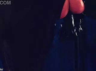 Hey, latex milf Arya Grander teases with big ass natural tits shiny fetish gloves
