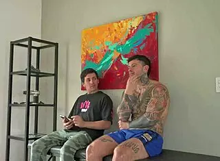 i brought these three muscular friends home for deepthroat and rough threesome action with my tight latina body