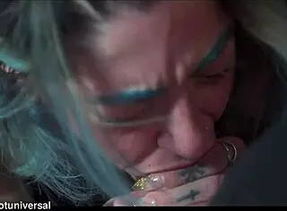 Skarlit Angel the punk neighbor eagerly tried deepthroating and gagging on massive black cock from her new interracial lover