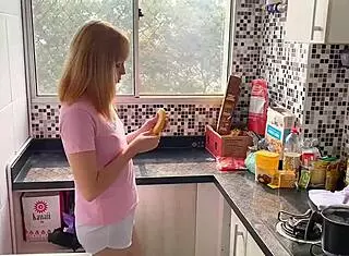 I Went For Morning Coffee But Ended Up Getting Fucked In Kitchen With Creampie Quickie! Complete On Sheer And Red