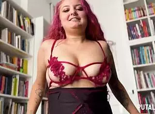 i'm rebeca addams, the busty redhead from putalocura, getting wild with torbe after our steamy interview session.