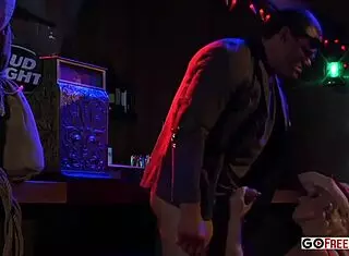 Restaurant sex party with lingerie babes