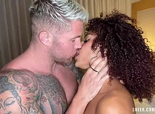 Ebony Brazilian with Round Ass Milks Out Cum in Interracial Session