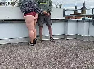 Lustful mother-in-law shares outdoor handjob and wet pussy action during summer vacation