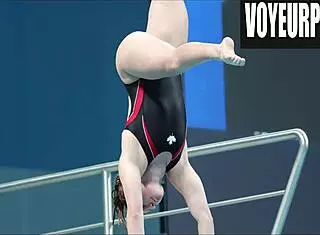 Womens high diving bikini legs candid