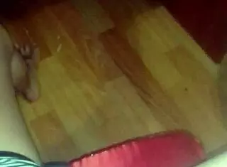 oh wow, the skinny girl closed the door in the room and caresses her pussy in short shorts until orgasm - girls fly orgasm