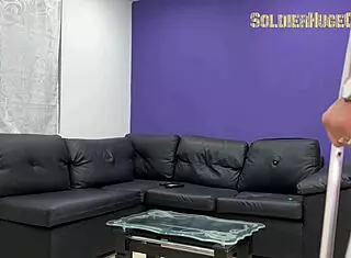 Oh man, the physiotherapist tried this new treatment on me and we ended up fucking hard - Melanie Caceres with SoldierHugeCock!