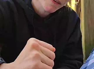 A Smoke Followed by an Unexpected Blowjob from Skinny Milf Wife