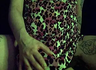 Bleubrutalrose suggests fuschia leopard blowjob on huge cock with milf pussy licking interracial