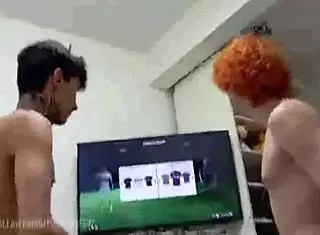 Héteros Jogando Fifa Fc! Wild Game Turns Into Naked Brazilian Neighbor Fun!