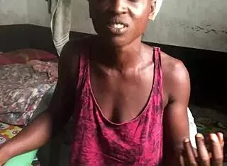 crazy bitch in sexy clothes smoking inside lane lords room