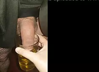 blindfolded bisexual crossdresser swallows own pee from girlfriend in homemade humiliation