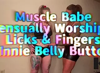 oh man i just love worshipin this muscle babe's innie belly button, lickin it sensually an fingerin it deep