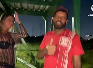 Wife Takes Two On The Via Dutra Walkway!