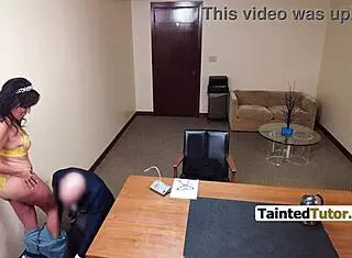 Teacher Submits To Principal's Rough Domination On Office Desk