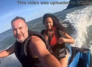 Beach Jet Ski Madness With Sexy Big Ass Brazilian Latina Teen In First Time Long Hair Adventure