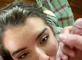 in a raw pov session, canadian blonde eden ivy delivers a sloppy deepthroat and mouth fuck until a messy cum shot covers her face and natural tits