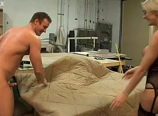 I feel so hot as stacey saran fucks that blue collar buddy deep in the workshop