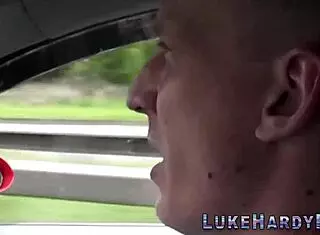 The busty inked British woman in glasses eagerly sucked and fucked the monster cock.