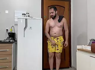 hey, this young guy convinces the hot maid to let him fill her tasty pussy with cum 😏