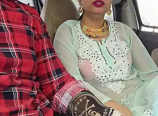 this cute indian babe experiences her first time romantic sex in a car with tight pussy and leggings pulled down for doggystyle