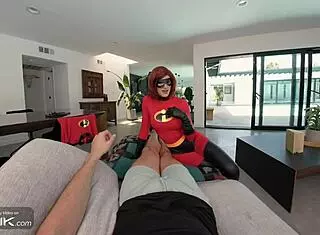 i love this vr conk where redhead elastigirl gets anal in ripped costume for incredibles parody