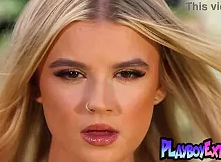 beautiful blonde teen sky wonderland elegantly displays her slender curves outdoors