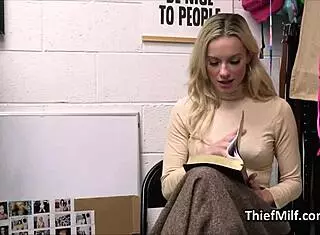 Dildo thief milf gets caught by burglar at office and fucked hardcore with toys in reality striptease