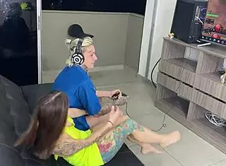 my gamer stepbrother fucks me with his big cock while he plays, um, riding cowgirl doggystyle bent over rough spanking tattoo homemade
